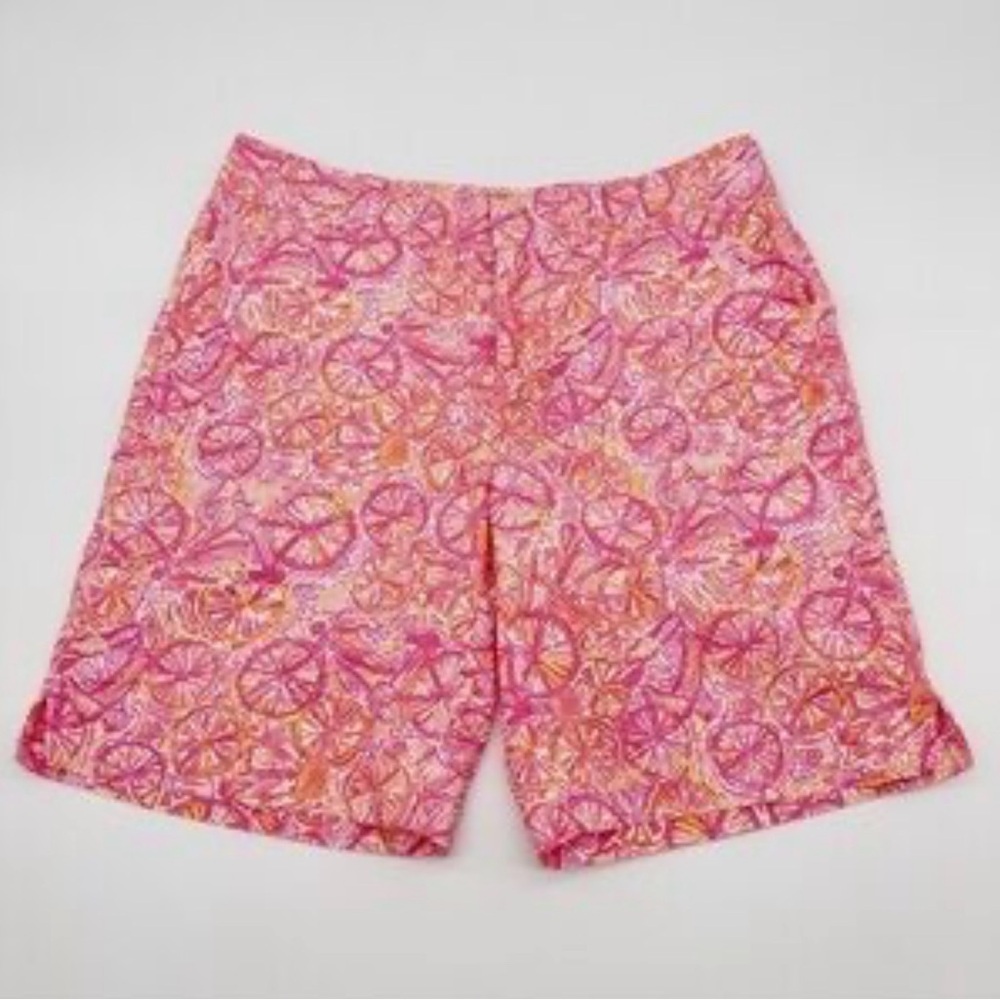 Lilly Pulitzer Pink & Orange Bicycle-Print Women's Shorts Size 6